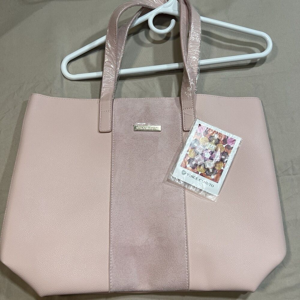 Vince Camuto Pink Tote Bag New Gold Logo Carryall NWT